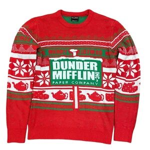 The Office Dunder Mifflin Paper Company Ugly Christmas Sweater Crewneck Small